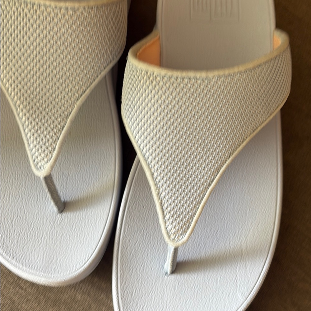 FitFlop Soft Baby Blue Slide Sandals - Picture 3 of 13